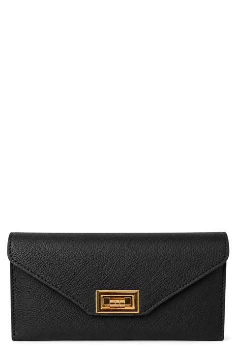 Aurelia Leather Envelope Clutch