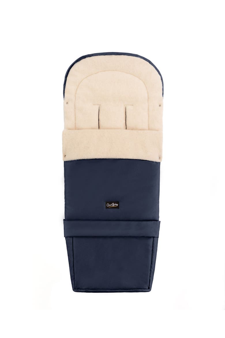 Scandinavian Organic Wool Adjustable Footmuff, Main, color, Navy