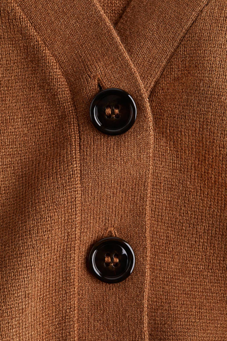 Knitted Cardigan, Alternate, color, Brown