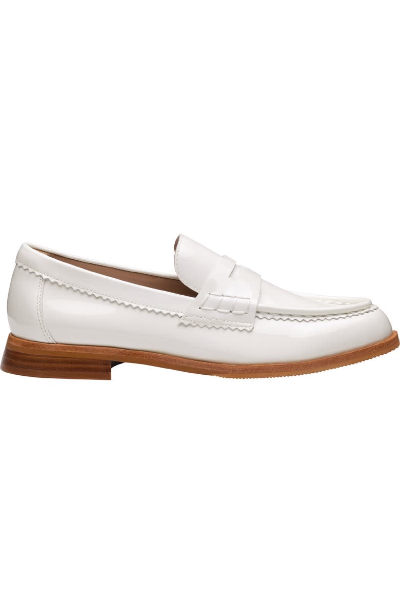 Johnston & Murphy Gillian Patent Leather Penny Loafer, Alternate, color, White Patent Leather