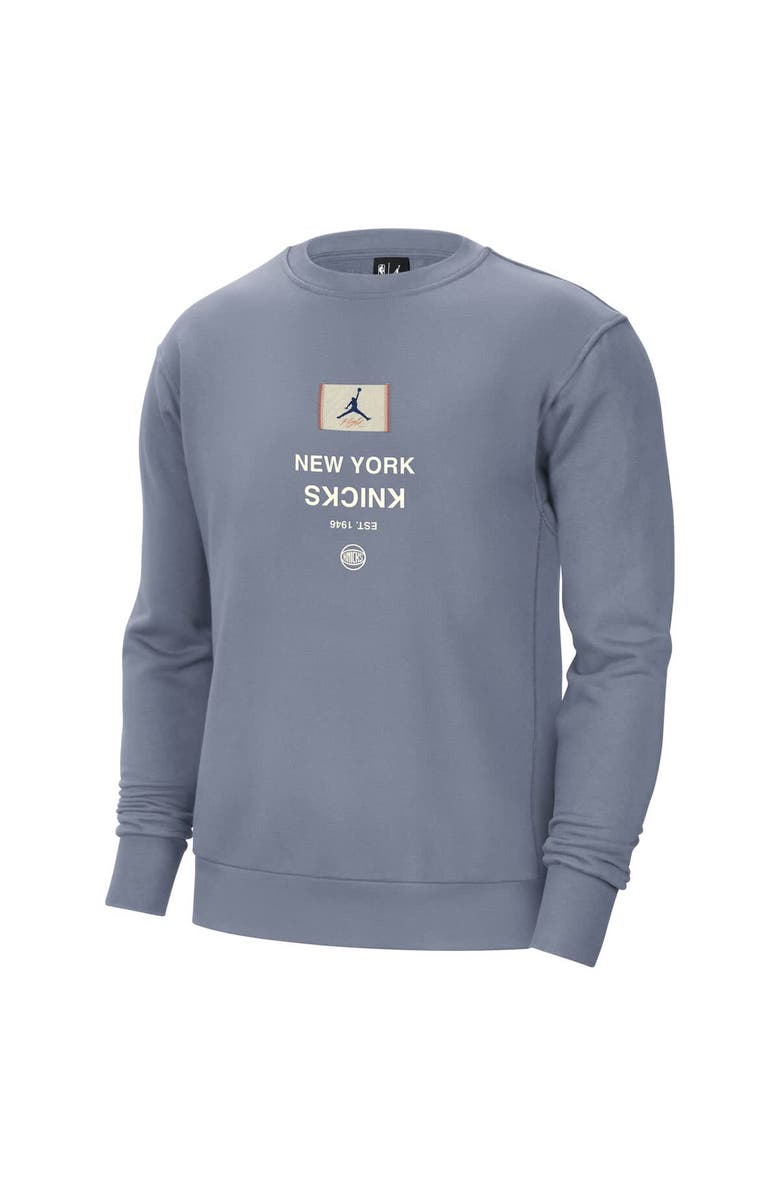 Jordan Brand Men's Jordan Brand Blue New York Knicks Courtside Statement Edition Heavyweight Pullover Sweatshirt, Alternate, color, Blue