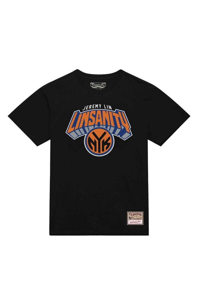 Mitchell & Ness Men's Mitchell & Ness Jeremy Lin Black New York Knicks Linsanity Logo T-Shirt, Alternate, color, Black