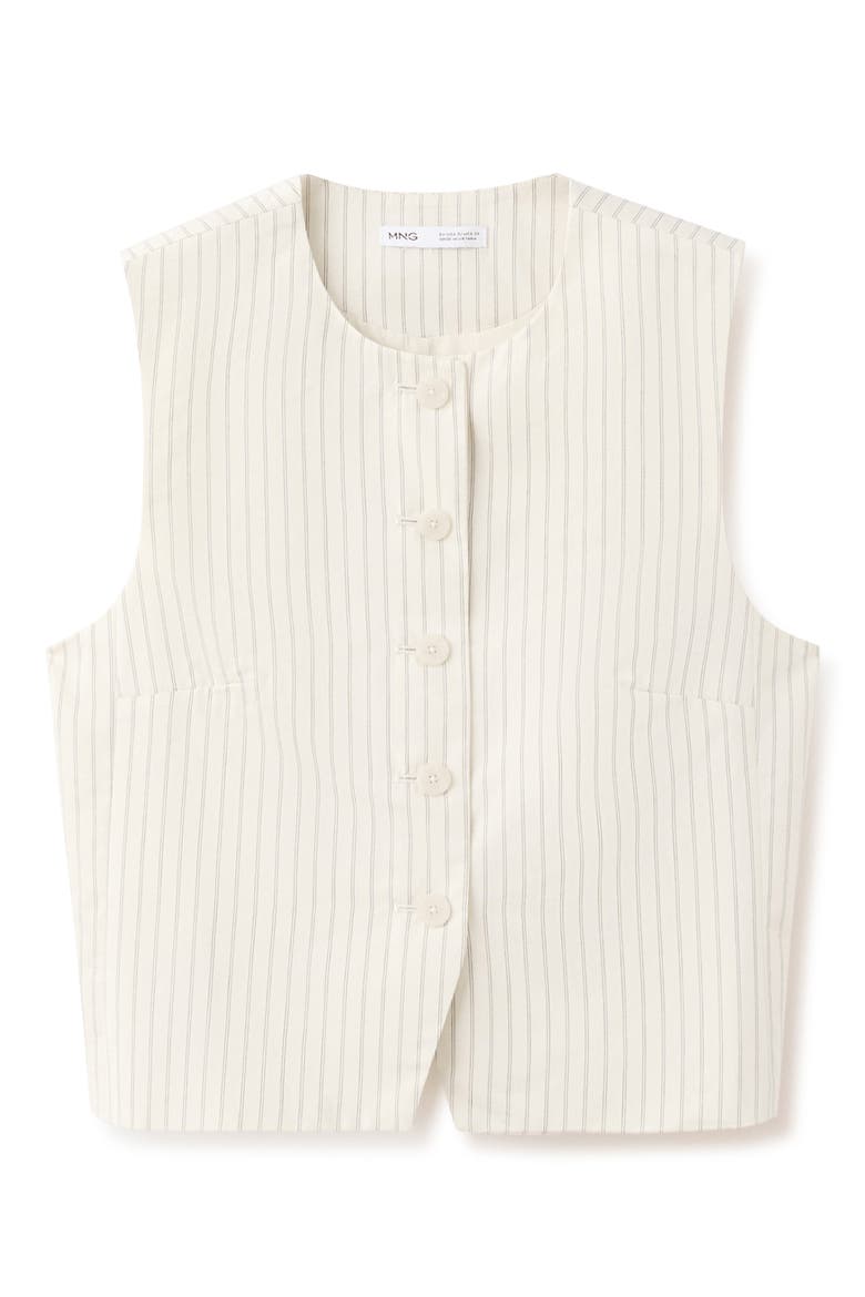 Pinstriped Vest, Alternate, color, VANILLA