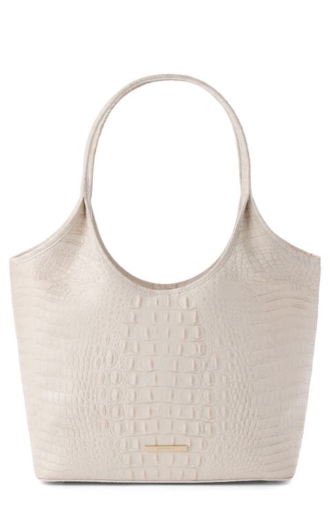 Melora Croc Embossed Leather Tote