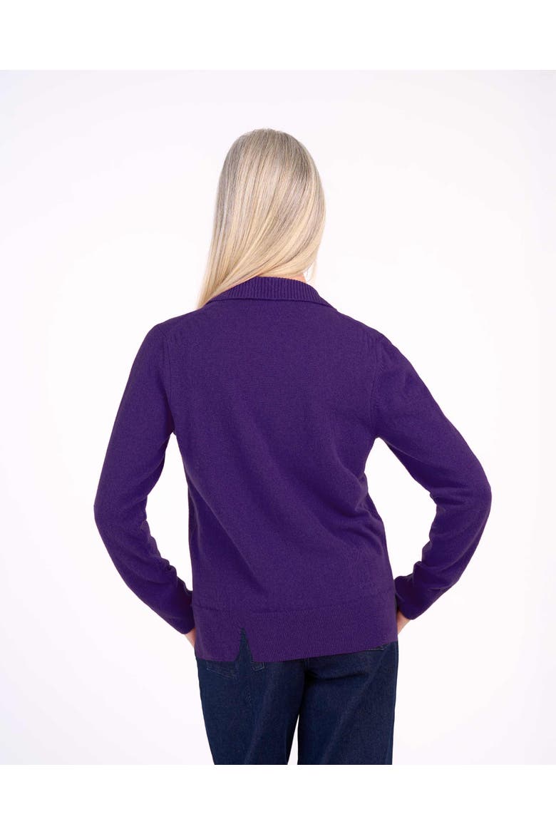 Long Sleeve Collared V-Neck Sweater, Alternate, color, Deep Nightshade