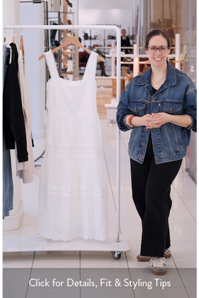 Embroidered Cotton Fit & Flare Midi Sundress video