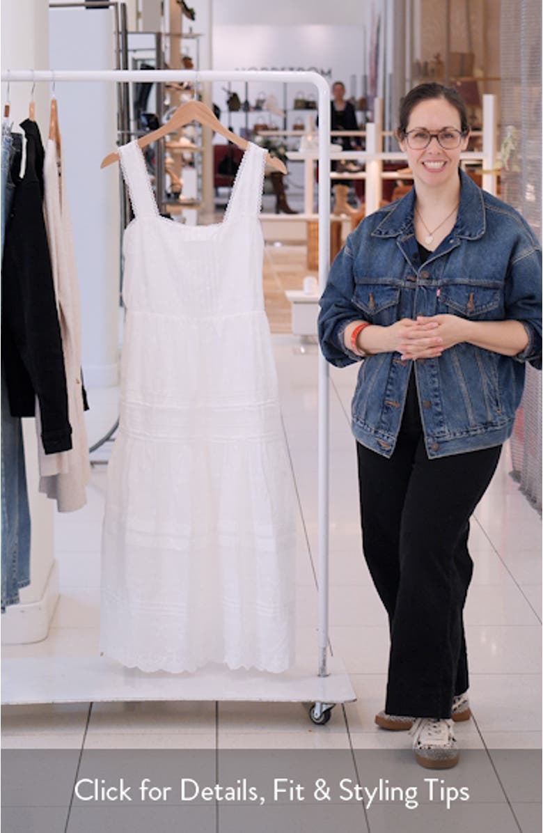 Embroidered Cotton Fit & Flare Midi Sundress, sales video thumbnail
