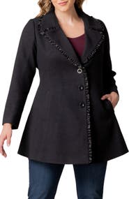 Kiyonna Juliette Satin Trim Princess Seam Coat