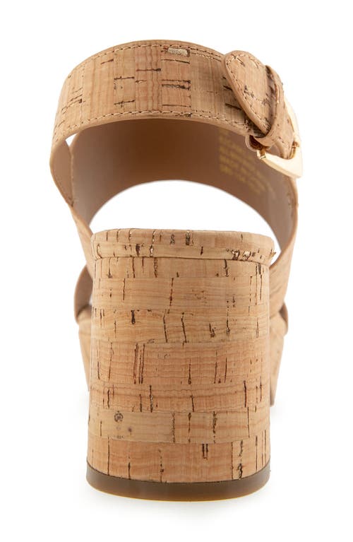 Shop Aerosoles Camilia Platform Sandal In Cork/gold Flecks