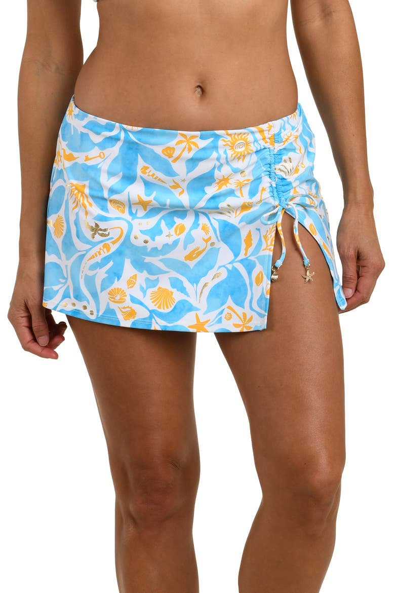 Trinket Tunnel Skirted Bikini Bottoms, Main, color, SKY