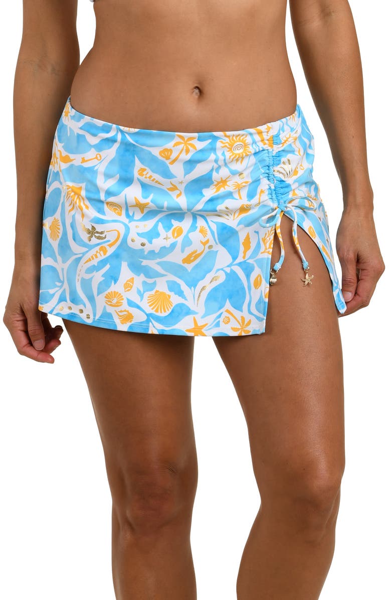 La Blanca Trinket Tunnel Skirted Bikini Bottoms, Main, color, 