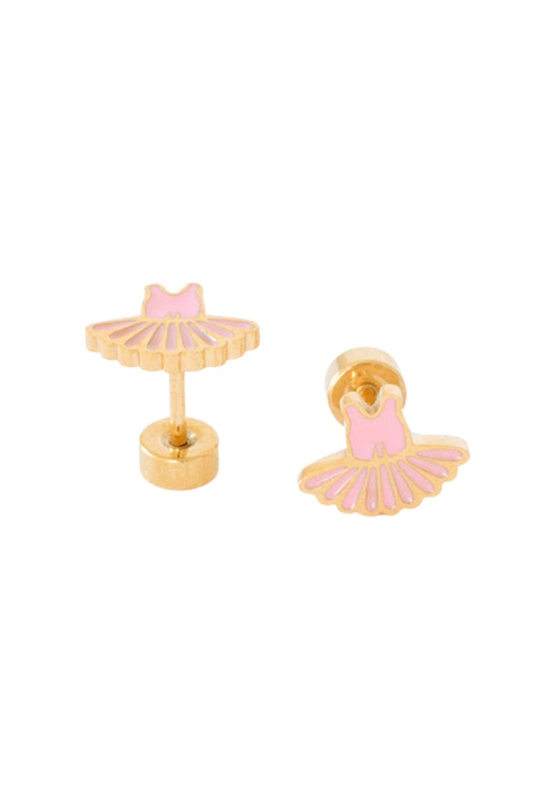 Ballet Tutu Stud Earrings, Main, color, Pink