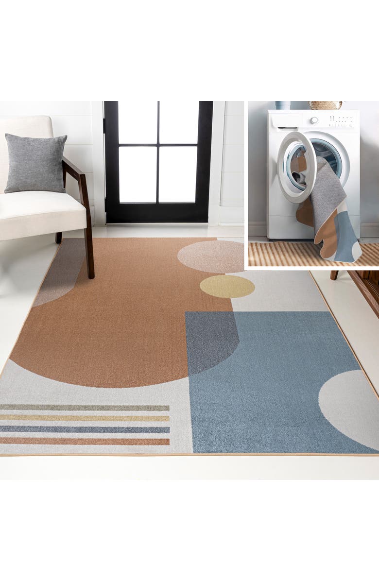 JONATHAN Y Slinger Modern Contemporary Collage Machine-Washable Area Rug, Main, color, Cream/Multi
