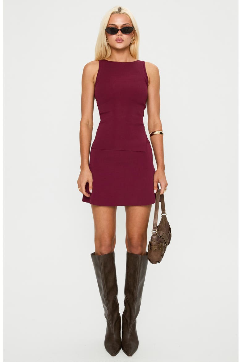 So Alluring Knit Tank & Miniskirt Set, Alternate, color, CURRANT