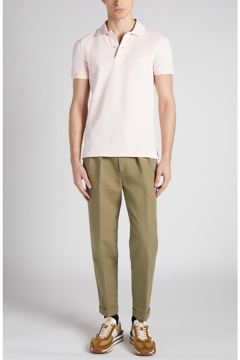 Short Sleeve Cotton Piqué Polo, Alternate, color, DP013 POWDER PINK