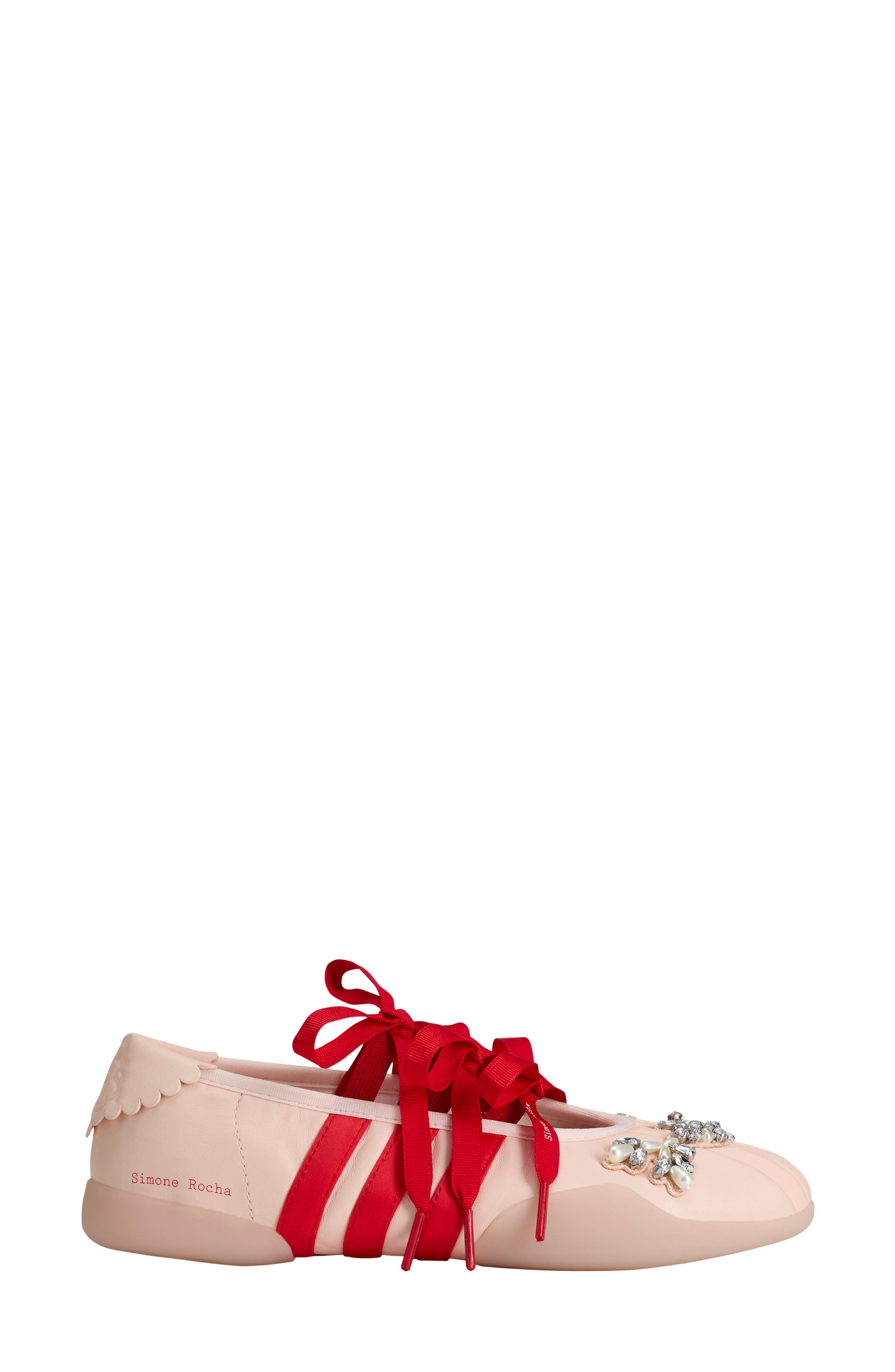 x Simone Rocha Taekwondo Leather Ballerina Flat, Alternate, color, PINK TINT