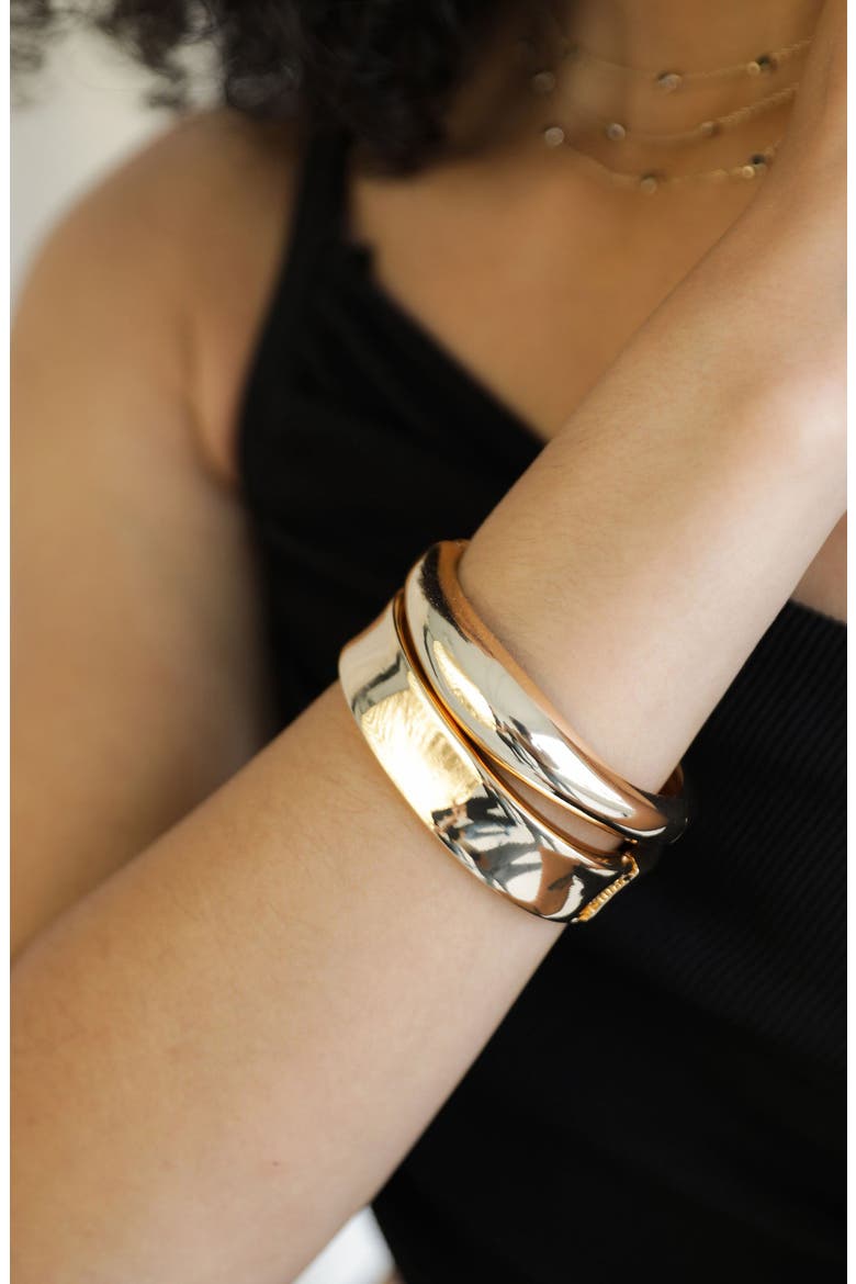 Dome Bangle Bracelet, Alternate, color, GOLD