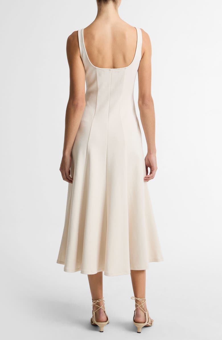 Vince Square Neck Midi Dress, Alternate, color, Flax