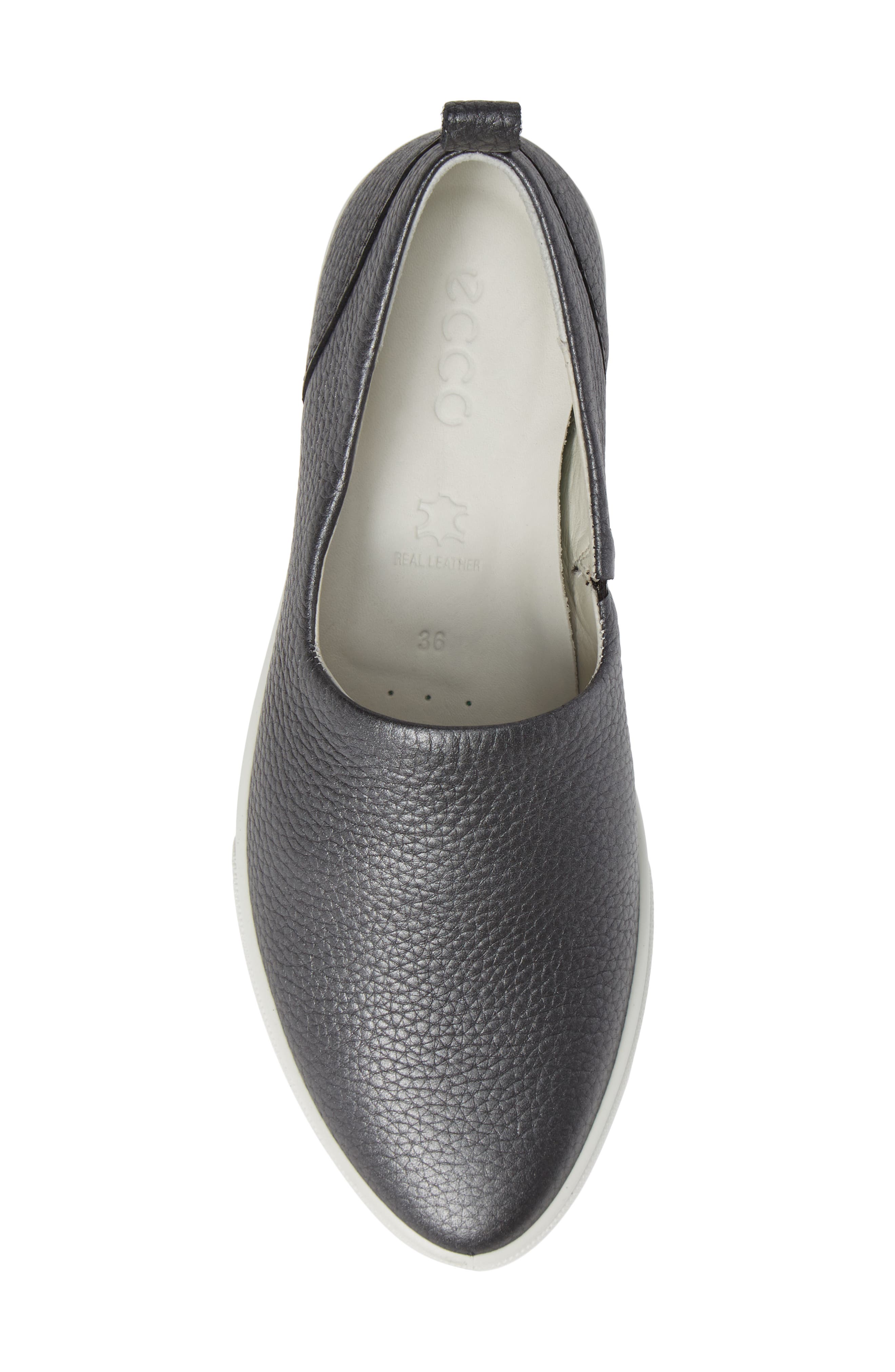 Gillian Slip-On Sneaker, Alternate, color, BLACK/ DARK SILVER LEATHER