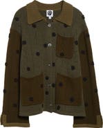 YanYan Daisy Colorblock Lambswool Work Jacket