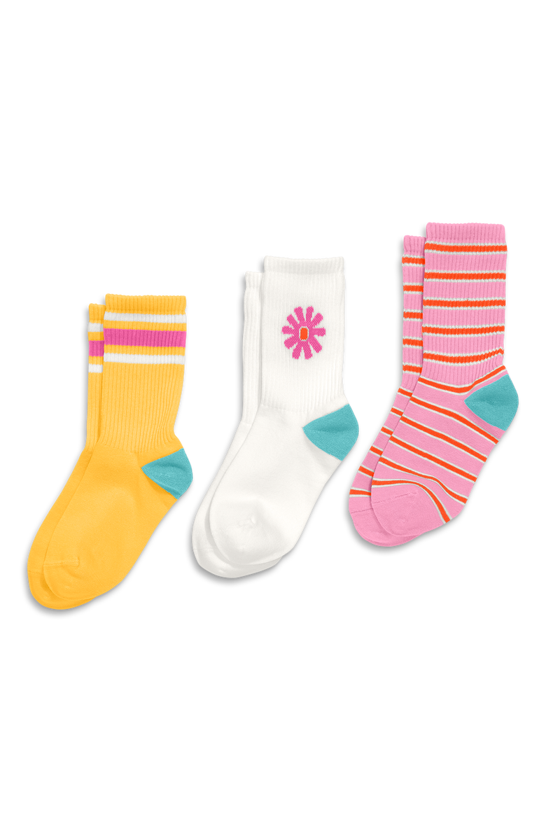 Kids Athletic Sock 3-Pack, Alternate, color, Dandelion Mix