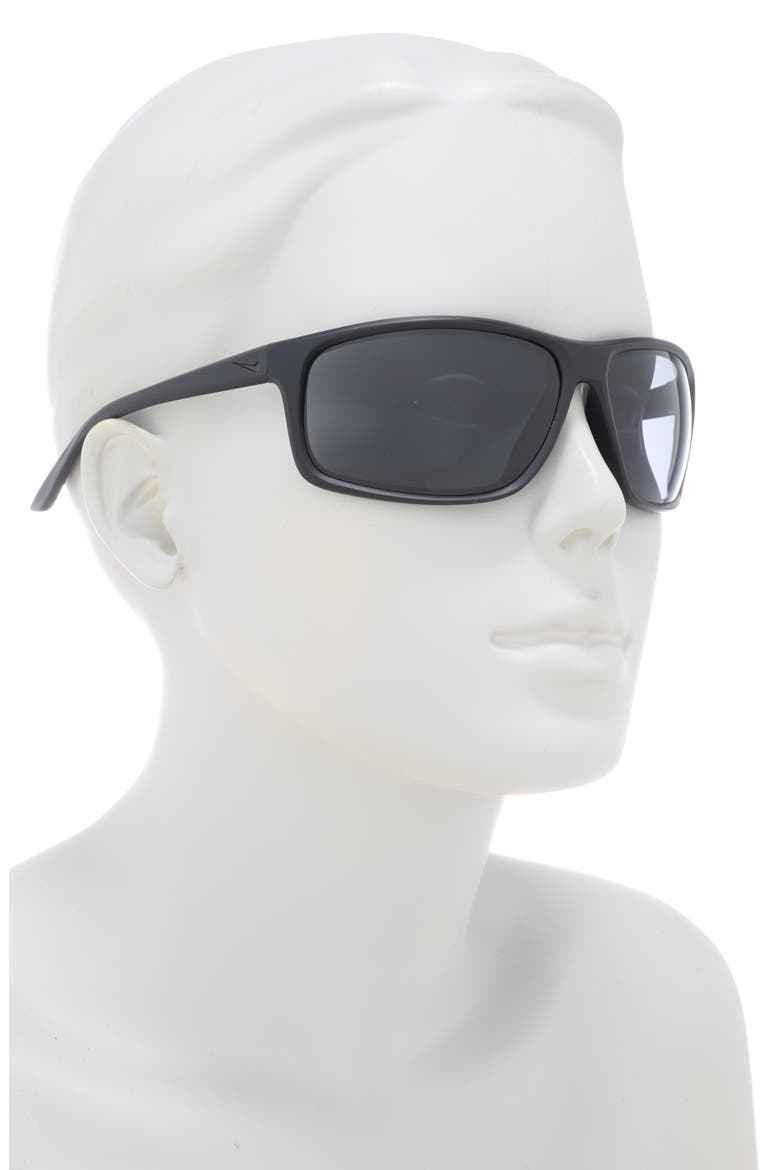Adrenaline 66mm Rectangular Sunglasses, Alternate, color, MATTE BLACK/ BLACK/ DARK GREY