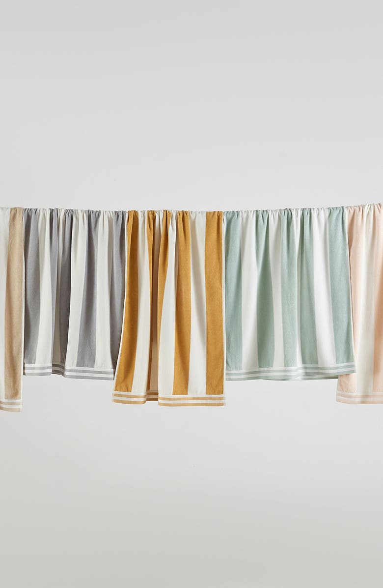 Woven & Weft 4-Pack Oversize Stripe Beach Towels, Alternate, color, Pale Grey