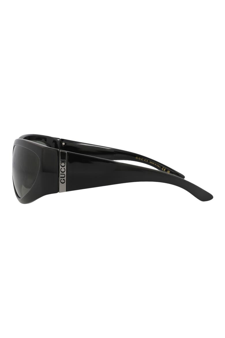 63mm Wrap Sunglasses, Alternate, color, BLACK BLACK GREY