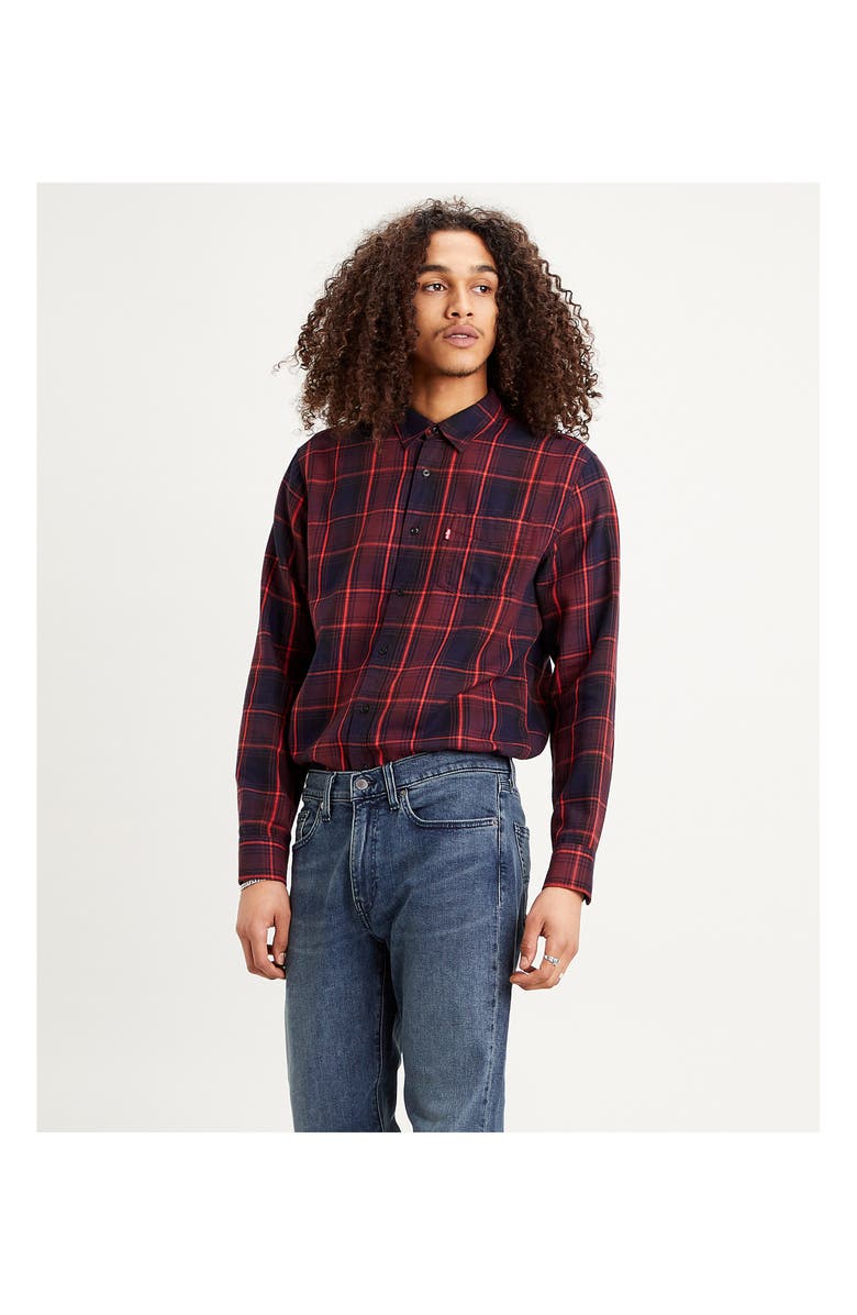 LEVIS PREMIUM Levi's<sup>®</sup> Premium Sunset Plaid Button-Up Shirt, Alternate, color,