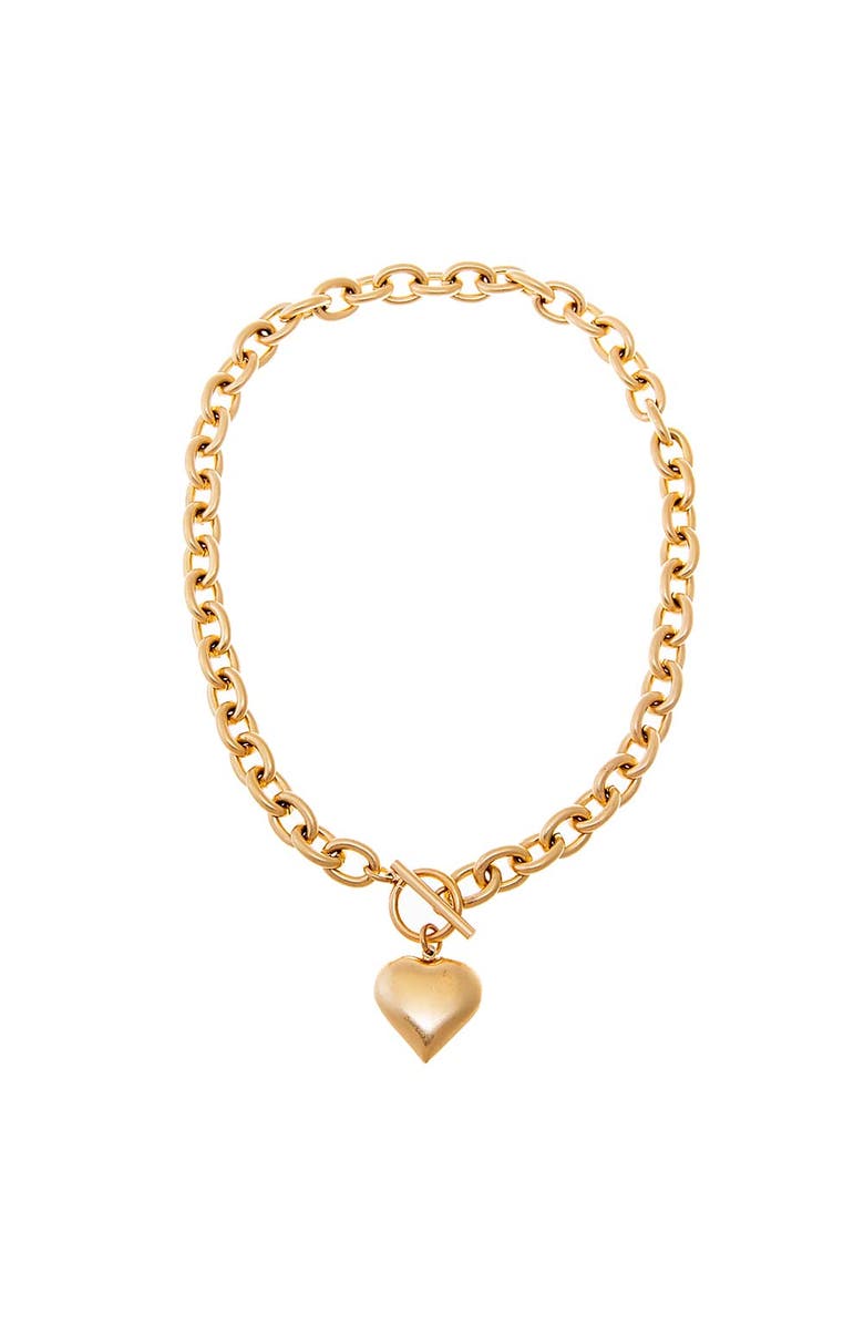 BY ADINA EDEN Chunky Heart Toggle Necklace, Alternate, color, Gold