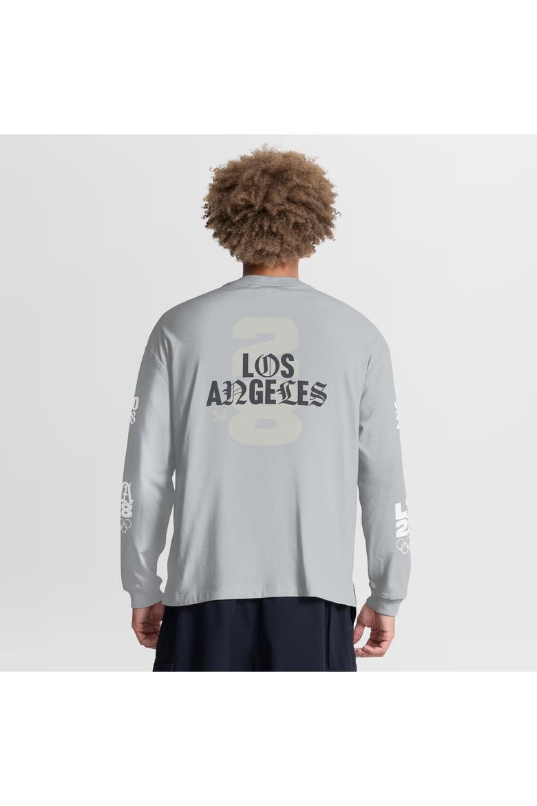 Men's Fanatics Gray LA28 Summer Olympics Oversized Type Play Long Sleeve T-Shirt, Alternate, color, Gray