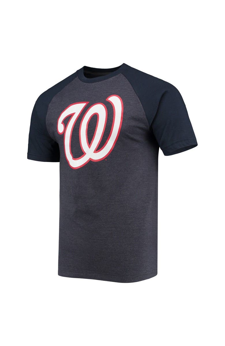 STITCHES Men's Stitches Heathered Navy Washington Nationals Raglan T-Shirt, Alternate, color,