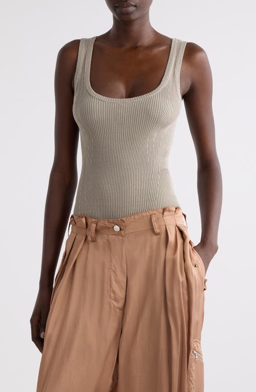 Dries Van Noten Topaz Rib Cotton Sweater Tank In Light Grey