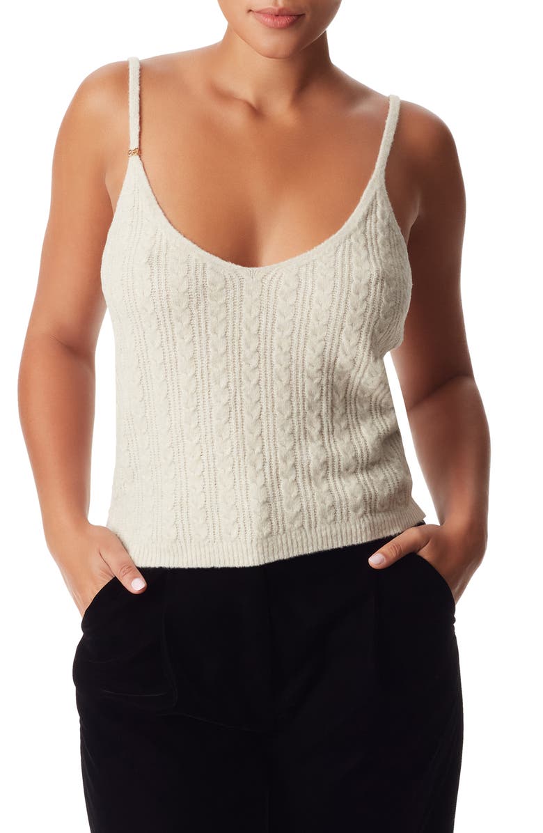 Sam Edelman Emilia Cable Stitch Sweater Camisole, Main, color, 