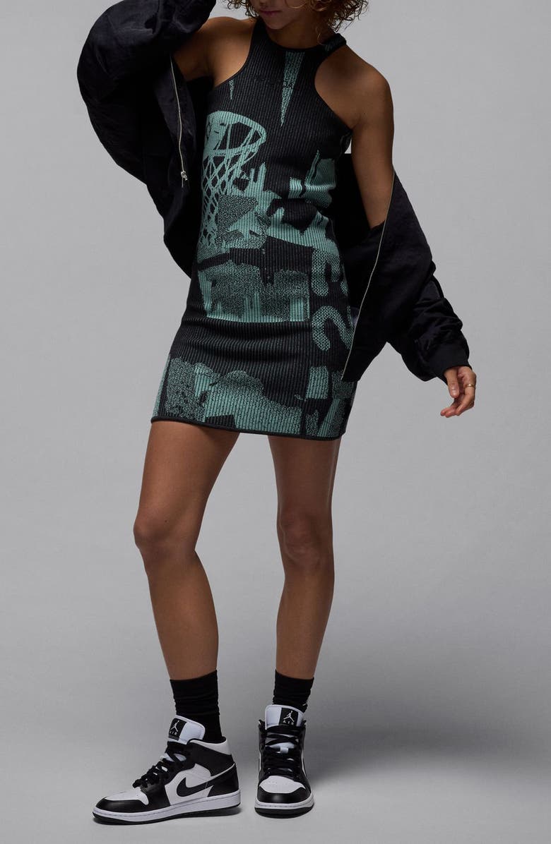 Jordan Air Jordan Rib Body-Con Dress, Main, color, Mineral