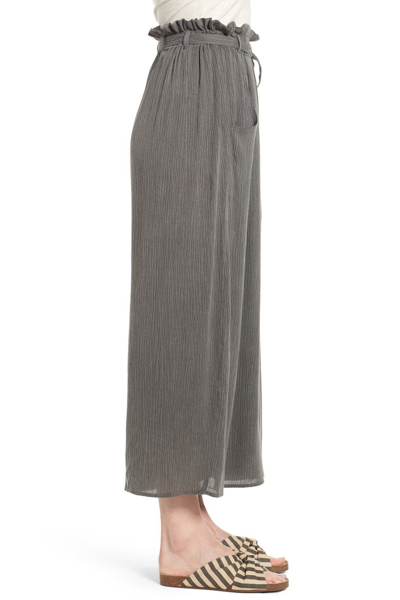 Tie Waist Culottes, Alternate, color, CHARCOAL