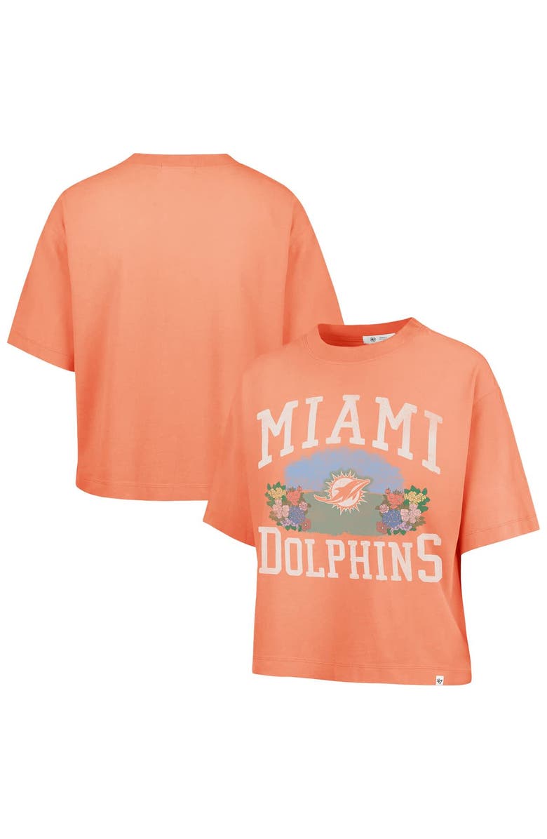 '47 Women's '47 Orange Miami Dolphins Florentina Montauk Cropped T-Shirt, Main, color, Orange