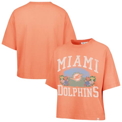 Women's '47  Orange Miami Dolphins Florentina Montauk Cropped T-Shirt