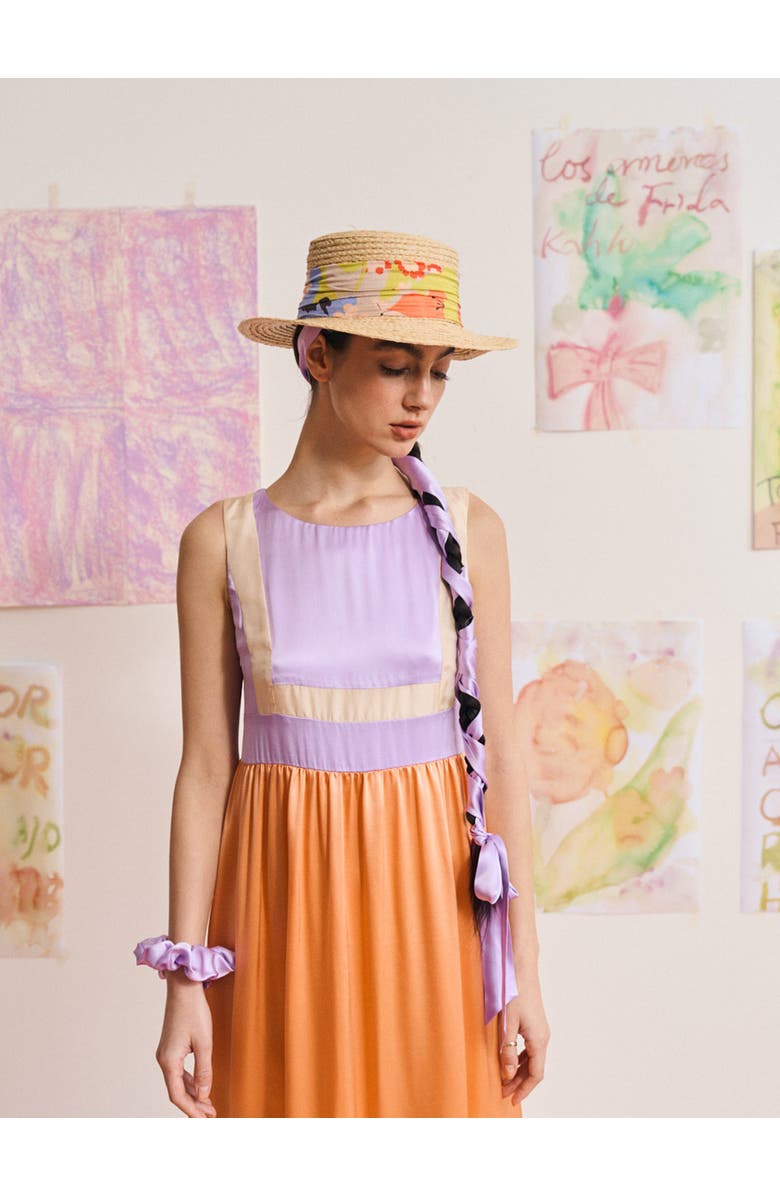 Lost Pattern "Frida's Garden" Straw Hat with Ribbon Band, Alternate, color, Pastel