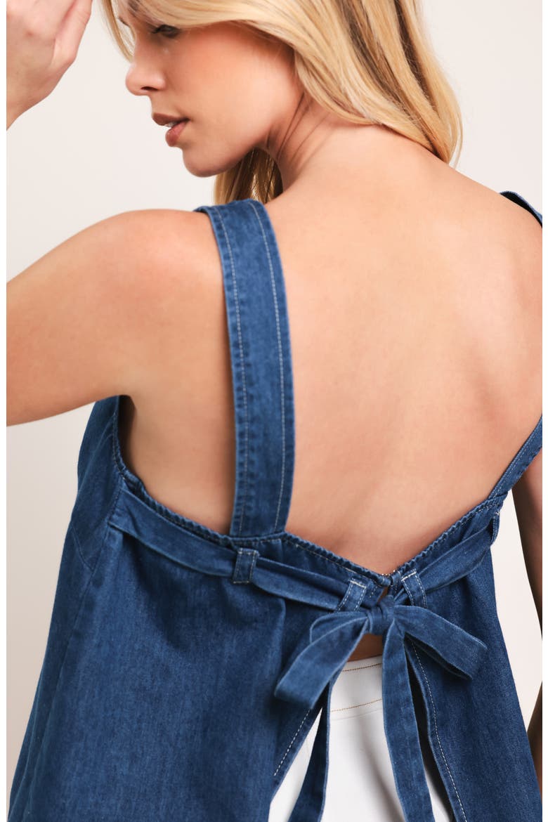 Open Back Sleeveless Cotton Top, Alternate, color, MEDIUM INDIGO