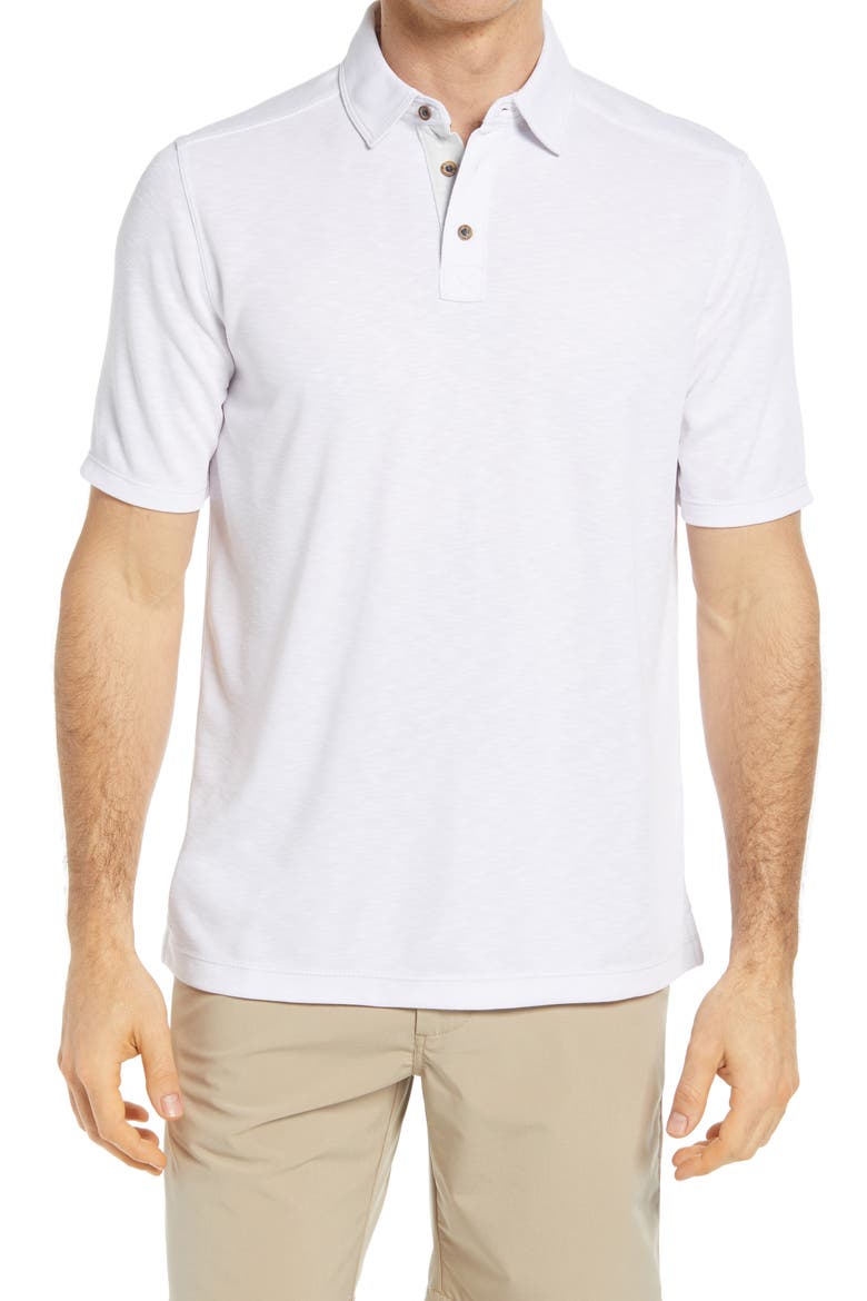 Slub Men's Polo, Main, color, WHITE