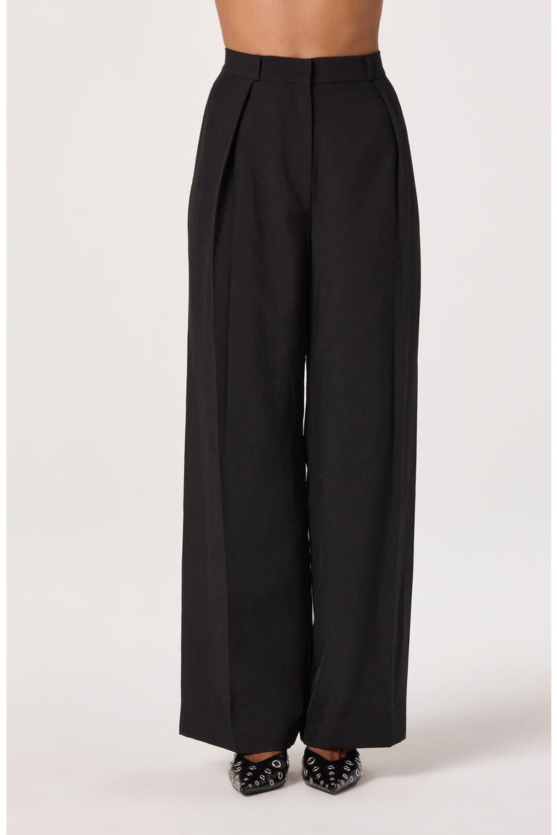 Pleated Pants, Main, color, BLACK