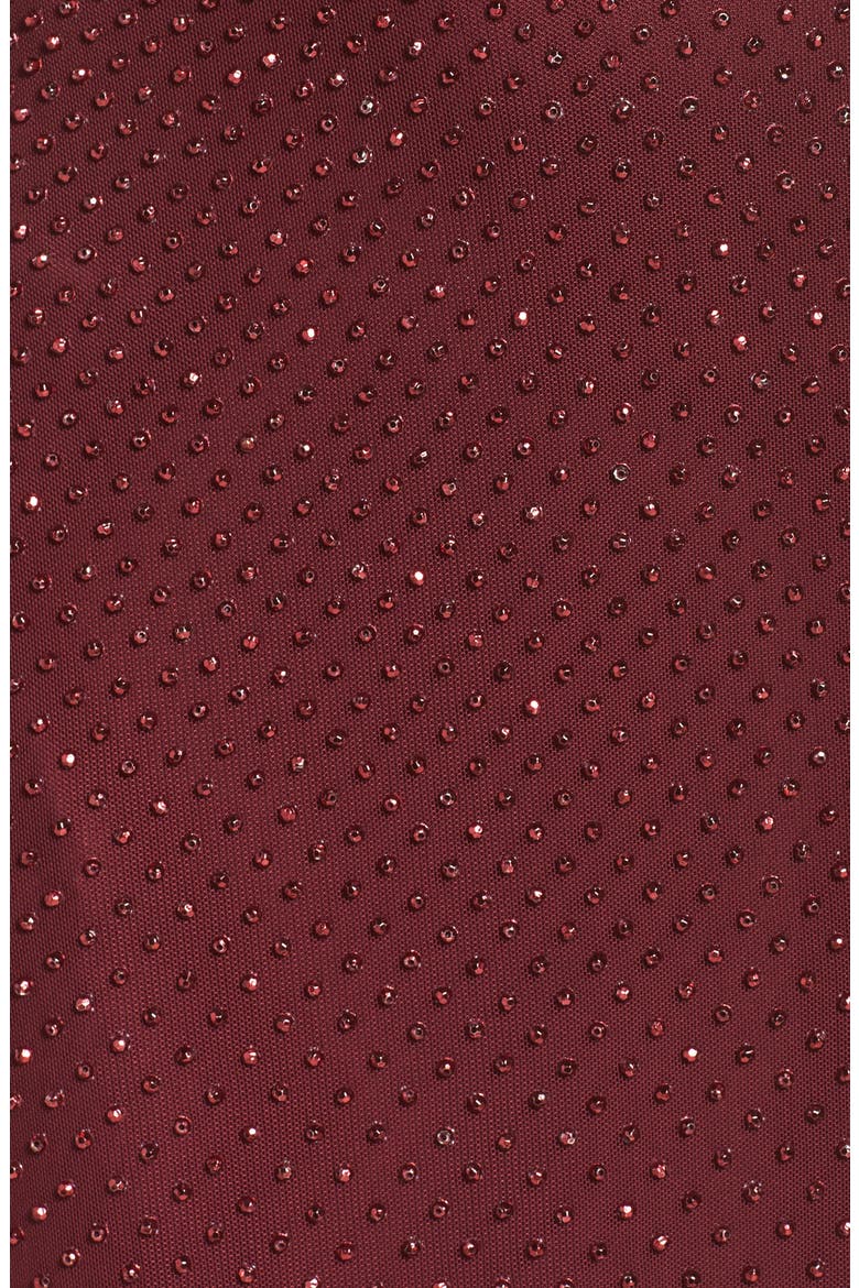 Long Sleeve Embellished Two-Piece Gown, Alternate, color, GARNET