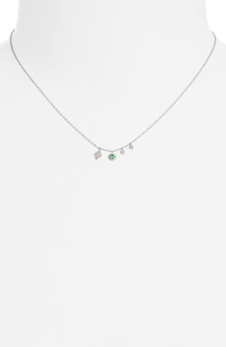 Meira T Emerald & Diamond Necklace, Alternate, color, Green