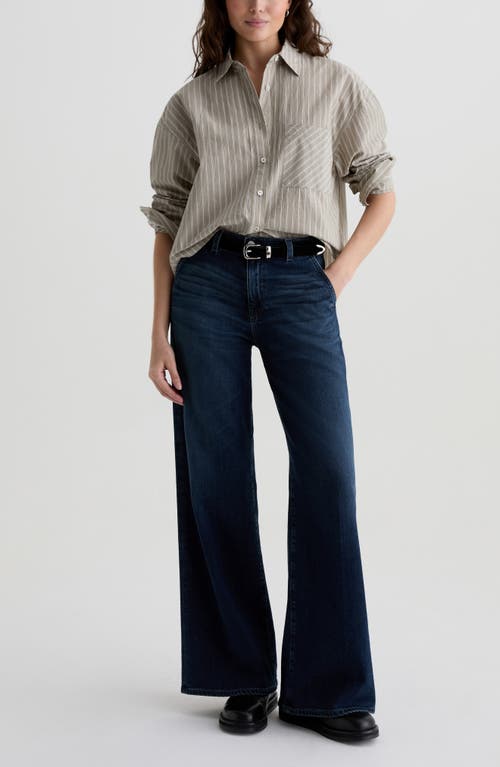 Ag Stella Mid Rise Wide Leg Palazzo Jeans In Blue
