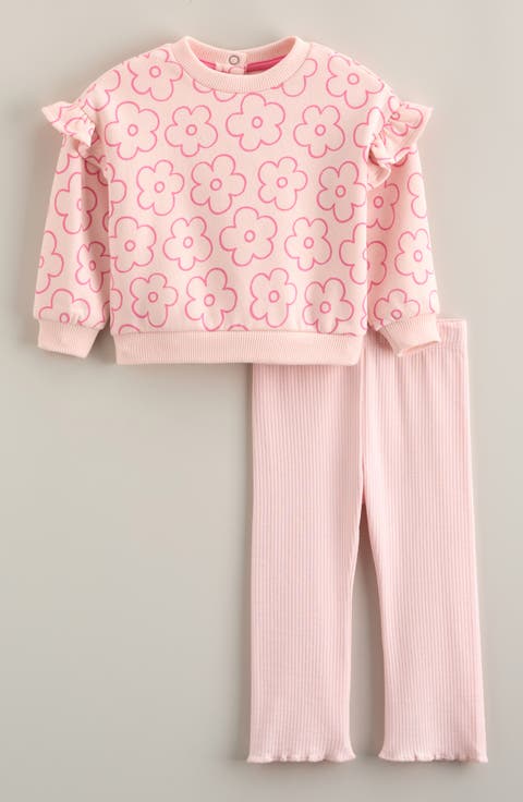 Ruffle Trim Sweatshirt & Leggings Set