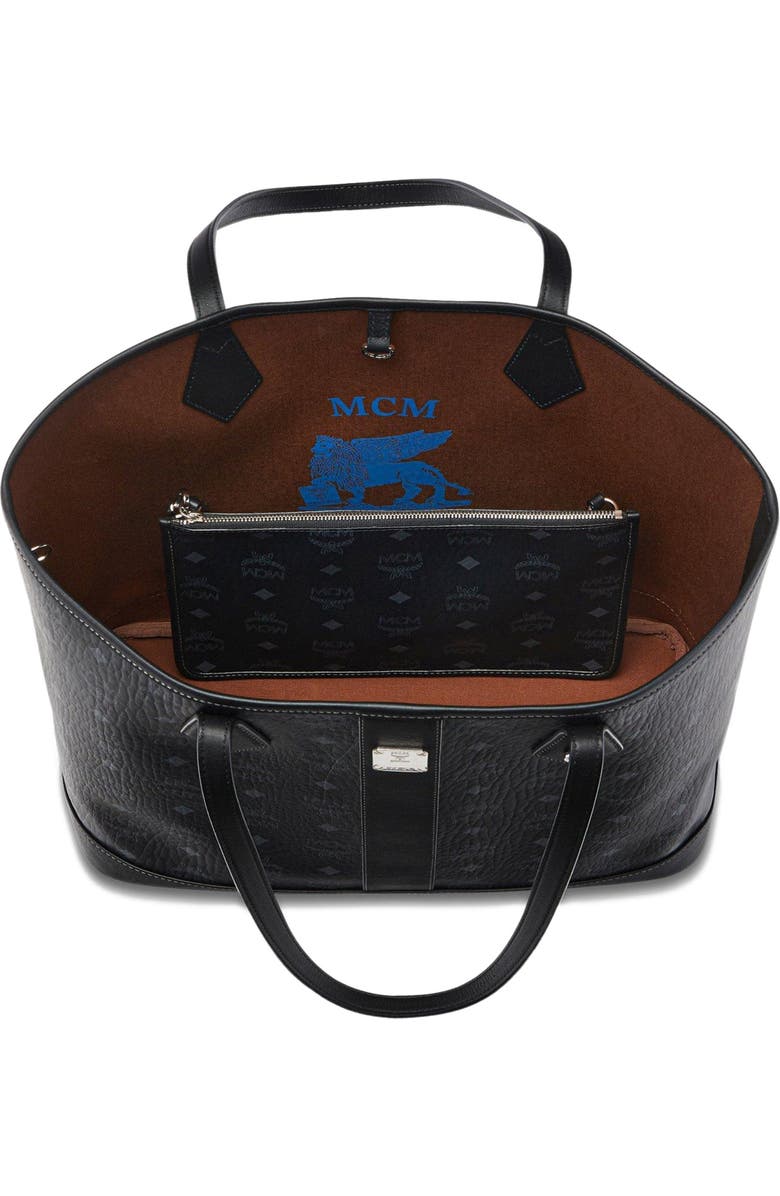 MCM New Medium Liz Shopper in Visetos, Alternate, color, Black