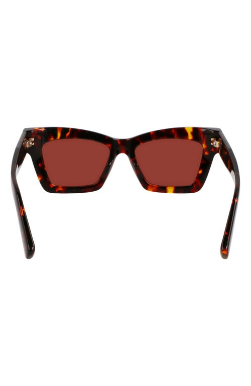 Ferragamo Prisma 52mm Modified Rectangular Sunglasses In Dark Tortoise