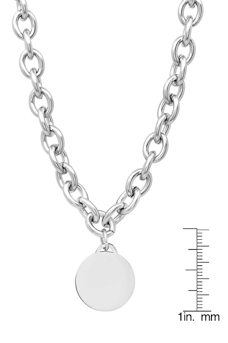 Disc Pendant Link Necklace, Alternate, color, SILVER