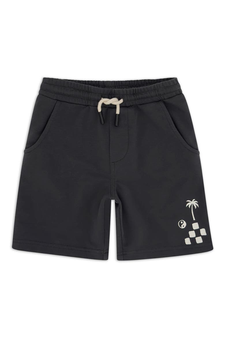 Kids' Lowtide Stretch French Terry Sweat Shorts, Main, color, BLACK SAND